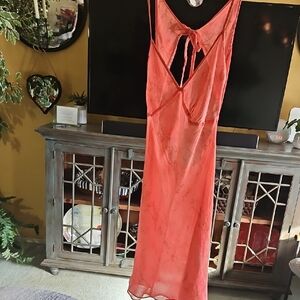 Victoria's Secret Vibrant Coral Silk Intimate Wear Size Small